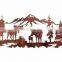 Christmas decor laser cut rusted metal deer art celebration
