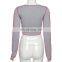 2020 Wholesale Fall Blouse Sexy Corset New Arrival Fashion Long Sleeve Womens Ribbed Tops