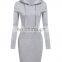 custom made solid color long sleeve pocket hoody sweatshirt hoodies dress