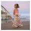 New Baby Girls summer floral outfit two pieces Set pink suspender top + flower Printed Pleated Skirts Kids holiday sets