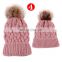 2PCS Parent-Child Hat Warmer Mother & Baby Daughter/Son Winter Women Kids Warm Knit Hat Family Crochet Beanie Ski Hat