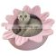 cute flower petal felt cat pet cave bed for rest