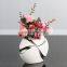 Unique ball shape glazed ceramic table home decor flower vases custom crafts for wedding decoration