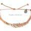 hot new many layers red wax cord knot bracelet with copper beads for luck girl