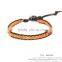 Cheap orange wrap leather stone bracelet XE09-0063