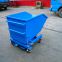 Workshop heavy wheeled mobile scrap iron truck forklift dump type waste box bottom open garbage truck turnover box
