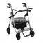 Adjustable aluminium alloy heavy duty all terrain 4wheels portable rollator walker for disabled person