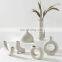 2021 luxury White Circle Home Decor wedding Modern unique donut shaped Ceramic Flower Vase for Living Room Bedroom Dining Table