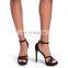 Black suede platform with knot front straps & sandal back high heels Sandals shoe(sandalias mujer)