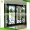 Insulated cold resistant rod wrought iron metal glass double entry patio doors