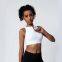 High Quality Sexy Yoga Top Wide Waistband Women Sports Bra Twist Sports Wear Push Up Racer Back Solid High Support Sports Bra