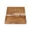 Acacia Wood Square Dinner Plates Wood Plates Serving Tray for Dishes Snack