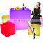 outdoor party tables and chairs /rechargeable event LED furniture hire led glow cube box seat bar led light cube for party
