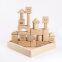 Square Wooden Cylinder Building Blocks Stacking Toy
