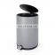 Trash Bin with Lid Household Round Pedal Stainless Steel Rubbish Trash Can