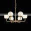 Modern dining room brass alabaster ball gold chandelier