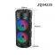 ZQS4239 Hot sale Double 4 inches party speaker with 10w power colorful light and wired microphone