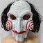 Halloween Saw Latex Mask Creepy Movie Theme Cosplay Man Prank Chainsaw Grimace Horror Headwear Masks