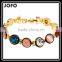 Simple Temperament Colorful Round Opal And Crystal Gold Plated Bracelet
