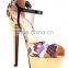 Gold metal heels Multi color sequined cloth leopard print stiletto heel womens dress sandals