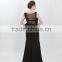 side split long dresses long tail wedding dress flower appliques beaded ruffle prom dress black sleeveless mesh dress