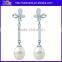 China Jewelry 925 Sterling Silver Freshwater Rice Shape Wedding Earrings Pearl