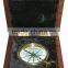 Antique Finish Solid Brass Compass-Nautical Decor Compass With Wood Box 13518