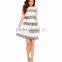 New Fashion midi length back and white stripe summer white skirt for office women