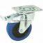 Swivel/Swivel Brake/Rigid Castor Fitted with Blue Elastic Rubber Wheel, Nylon Center