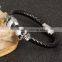 2016 Latest Selling Product Men Leather Macrame Skull Bracelet
