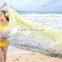 Hot Selling 2015 Lastest Design Imitated Silk Yellow Beach Holiday Scarf