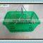 plastic shopping basket with wheels /shopping rolling basket with wheels