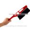Heated and plastic snow shovel with brush