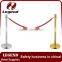 Gold steel hotel rope barrier for queue control