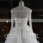 Real Sample Off-shoulder Long Sleeve Crystal Beaded Ruffled Skirt Latest Wedding Gown Designs
