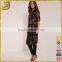 SHANGYI Fashion Black Rose Print Chiffon Longline women Blouse