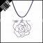 Best selling fashion metal silver plated rose outline pendant
