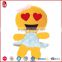 2015 New designed lovely yellow emoji pillow face doll for graduaion China Yangzhou supplier high quality