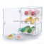 3 tiers chocolate candy acrylic containers for food/clear acrylic bulk food bin/acrylic bread box with hinged door and trays