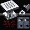 Head shower waterfall shower panel rainfall faucet kt bathroom accessories hot and cold mixer 6pcs massage body spary jets set