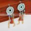 Pair of Organic Hand Makeing Dreamcatcher Shape Earring With Vine Cirle Diameter 1.3"