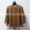 wholesale price cashmere cape with fox fur flowers