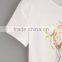 T-shirts latest fashion design women clothing White Feather leaves Print T-shirt