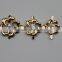 Three Round Overlap With Gold Plating and Blue Stone for Young Girls LOVeS