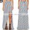 Front Split Strip Maxi Skirt With Tie.High-Waist Women Latest Skirt Design Pictures