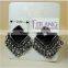 Fashion Earrings Retro Black Gem Earrings Thai Silver Stud Earrings