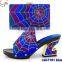 csb7191 black blue red yellow hot sell spider pattern popular shoes matching bags Africa fashion purse and shoes