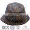 Polyester Leopard Pattern Fabric Fedora Hat