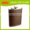 Food grade leather wrapped stainless steel hip flask