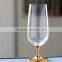 Glass Drinkware Custom Type Certification glalead free clear crystal stem big glass beer with rose gold stand
